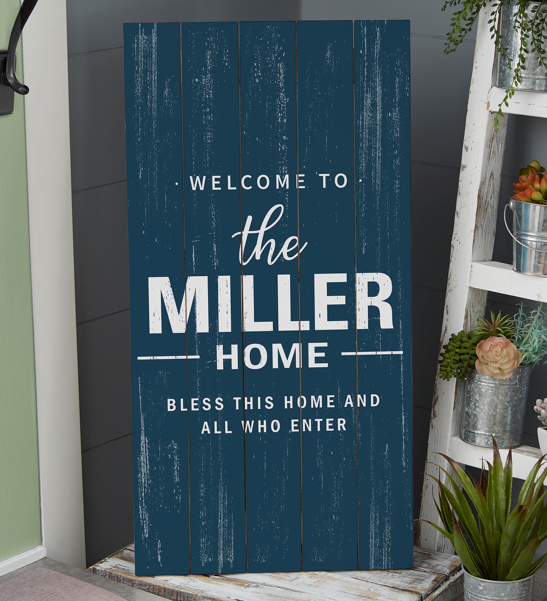 Farmhouse Family Personalized Standing Wood Sign